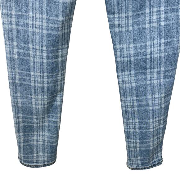 Levi’s 721 SZ 27 High-Rise Skinny Jeans Plaid Stretch Zip-Fly Pockets Blue Women - Picture 6 of 12